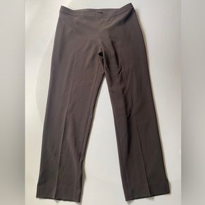 Pre-loved St. John Chocolate Brown Plain Flat Front, Side Zipper, Slit Pant